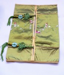 Silk Tissue Box Cover - Olive & Gold
